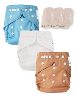 Lot 3 Couches Lavables Tout En Deux TE2 Évolutives - Sensitive - Mocha