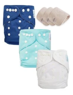 Lot 3 Couches Lavables Tout En Un TE1 évolutives - Sensitive - Blue