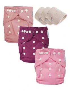 Lot 3 Couches Lavables Tout En Un TE1 évolutives - Sensitive - Pink