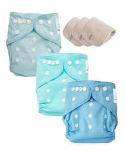 Lot 3 Couches Lavables TE1 évolutives - Sensitive - Baby Blue
