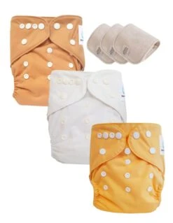 Lot 3 Couches Lavables TE1 évolutives - Sensitive - Caramel