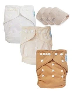 Lot 3 Couches Lavables Tout En Un TE1 évolutives - Sensitive - Coffee