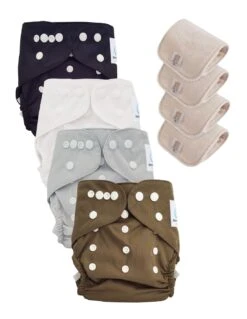 Lot 4 Couches Lavables Tout En Deux TE2 Évolutives - Sensitive - Baroudeur