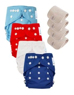 Lot 4 Couches Lavables Tout En Deux TE2 Évolutives - Sensitive - Frenchy