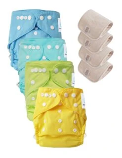 Lot 4 Couches Lavables Tout En Deux TE2 Évolutives - Sensitive - Fripon