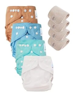 Lot 4 Couches Lavables Tout En Deux TE2 Évolutives - Sensitive - Deep