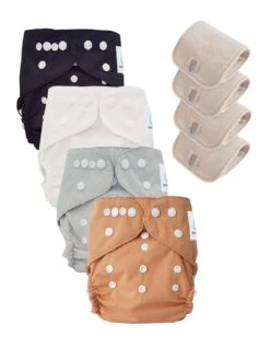 Lot 4 Couches Lavables Tout En Deux TE2 Évolutives - Sensitive - True