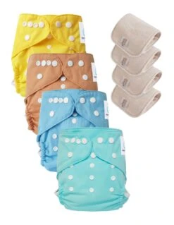 Lot 4 Couches Lavables Tout En Deux TE2 Évolutives - Sensitive - Lolipop