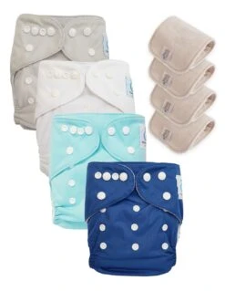 Lot 4 Couches Lavables Tout En Un TE1 évolutives - Sensitive - Atlantique