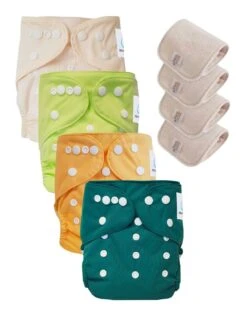 Lot 4 Couches Lavables Tout En Un TE1 évolutives - Sensitive - Ananas