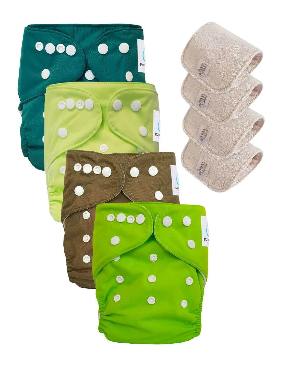 Lot 4 Couches Lavables Tout En Un TE1 évolutives - Sensitive - Green Day 1 Lot 4 Couches Lavables Tout En Un TE1 évolutives - Sensitive - Green Day