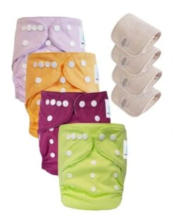 Lot 4 Couches Lavables Tout En Un TE1 évolutives - Sensitive - Libellule