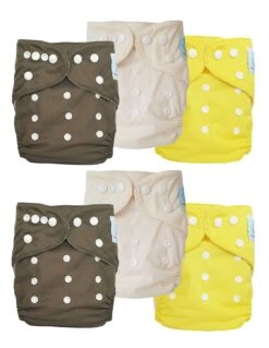 Lot 6 Couches Lavables TE1 évolutives - Sensitive - Coffee