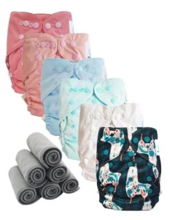 Lot 6 Couches Lavables TE2 + 6 Inserts Bambou - Hilda