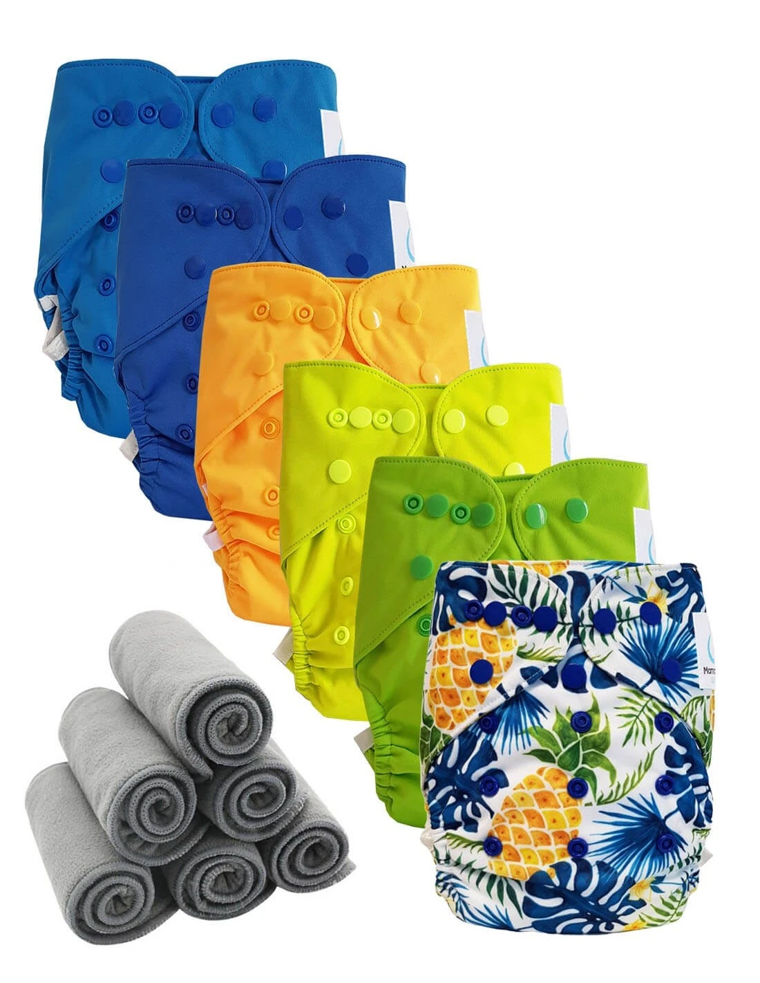 Lot 6 Couches Lavables TE2 + 6 Inserts Bambou Pression - Exotic 1 Lot 6 Couches Lavables TE2 + 6 Inserts Bambou Pression - Exotic