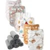 Lot 6 Couches Lavables TE2 + 6 Inserts Bambou Pression - Nolwene