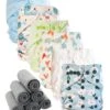 Lot 6 Couches Lavables TE2 + 6 Inserts Bambou - Printemps