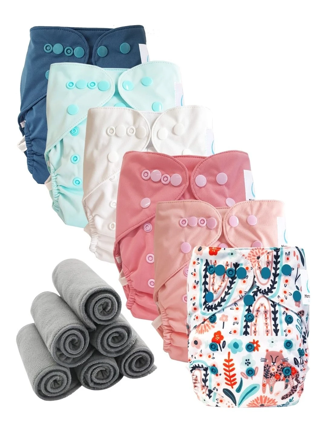 Lot 6 Couches Lavables TE2 + 6 Inserts Bambou - Samar 1 Lot 6 Couches Lavables TE2 + 6 Inserts Bambou - Samar