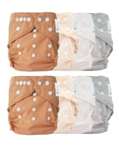 Lot 8 Couches Lavables TE2 Évolutives Sensitive - Nude