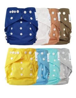 Lot 8 Couches Lavables Tout En Deux TE2 Évolutives Sensitive - Aventures