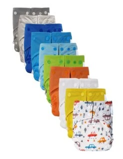 Lot 10 Couches Lavables TE1 Intégrales En Bambou - Cars