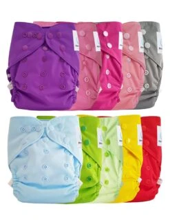 Lot De 10 Couches Lavables TE2 à Double Goussets - Girly