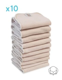Lot De 10 Inserts En Coton Pour Couche Lavable TE1 - Sensitive