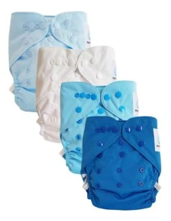 Lot De 4 Couches Lavables TE2 à Doubles Goussets - Blue Spring