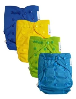 Lot De 4 Couches Lavables TE2 à Doubles Goussets - Flashy