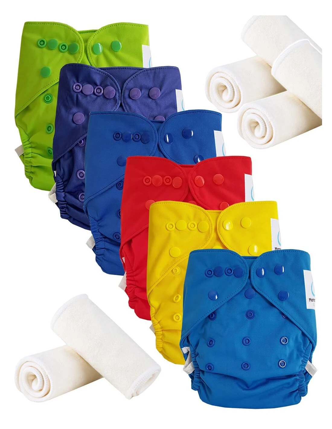 Lot De 6 Couches Lavables TE2 + 6 Inserts Microfibre Pression - Super Color 1 Lot De 6 Couches Lavables TE2 + 6 Inserts Microfibre Pression - Super Color