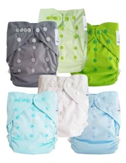 Lot De 6 Couches Lavables TE2 à Doubles Goussets - Pastel