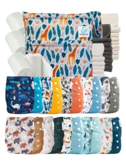 Mega Pack 20 Couches Lavables TE1 40 Inserts 400 Voiles Sac - Choupinet