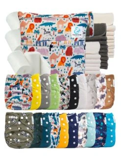 Mega Pack 20 Couches Lavables TE1 40 Inserts 400 Voiles Sac - Animaux