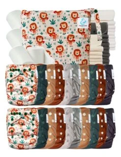 Mega Pack : 20 Couches Lavables TE2 + 30 Inserts + 400 Voiles + Sac - Aaron