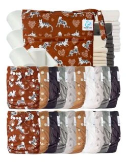 Mega Pack : 20 Couches Lavables TE2 + 30 Inserts + 400 Voiles + Sac - Titou