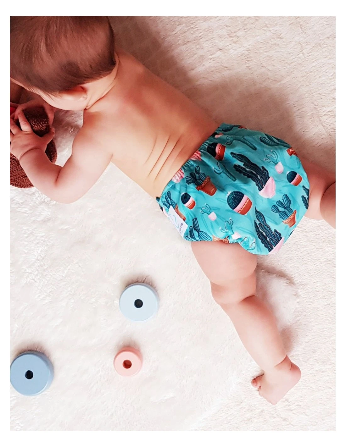 Mega Pack : Lot De 20 Couches Lavables TE2 + 30 Inserts + 400 Voiles + Sac Imperméable - Cactus 2 Mega Pack : Lot De 20 Couches Lavables TE2 + 30 Inserts + 400 Voiles + Sac Imperméable - Cactus – Image 2