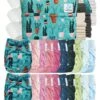 Mega Pack : Lot De 20 Couches Lavables TE2 + 30 Inserts + 400 Voiles + Sac Imperméable - Cactus