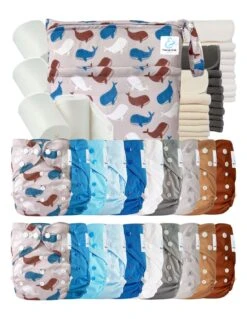 Mega Pack : 20 Couches Lavables TE2 + 30 Inserts + Voiles + Sac - Nautilus