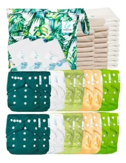 Mega Pack Sensitive : 20 Couches Lavables TE1 + Inserts + Voiles + Sac - Bali