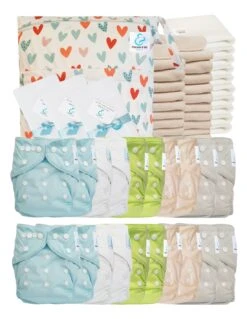 Mega Pack Sensitive : 20 Couches Lavables TE1 + Inserts + Voiles + Sac - Love