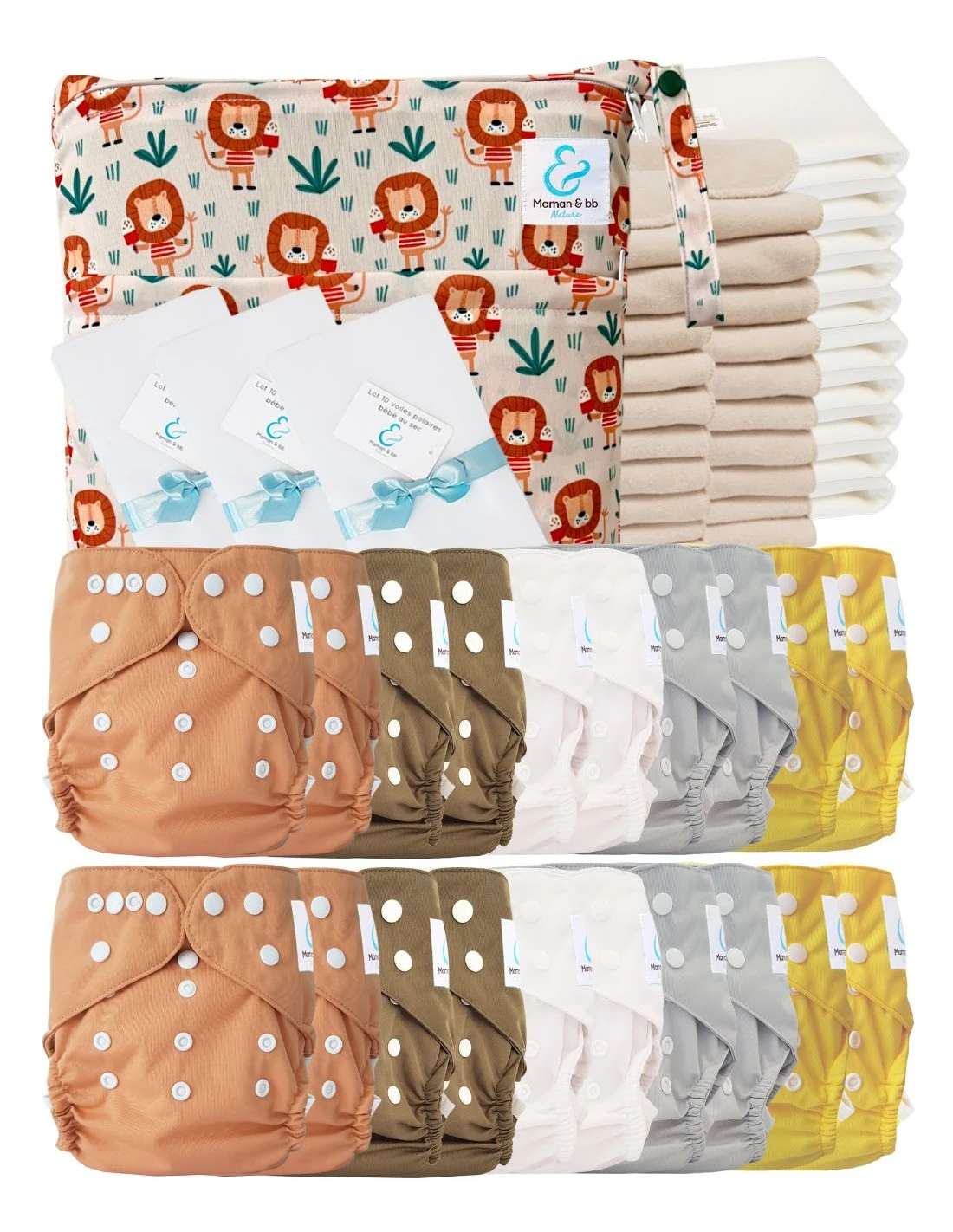 Mega Pack Sensitive : 20 Couches Lavables TE2 + Accessoires - Aaron 1 Mega Pack Sensitive : 20 Couches Lavables TE2 + Accessoires - Aaron