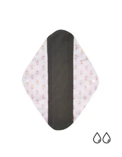 Moyen - Serviette Hygiènique Lavable En Bambou Charcoal - Paon