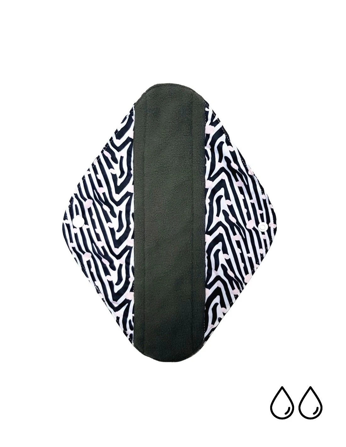 Moyen - Serviette Hygiènique Lavable En Bambou - Zebra 1 Moyen - Serviette Hygiènique Lavable En Bambou - Zebra