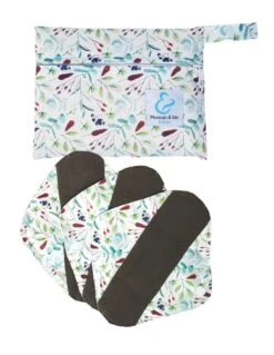 Nature - Pochette Imperméable + 3 Serviettes Hygiéniques Lavables En Bambou - Mini