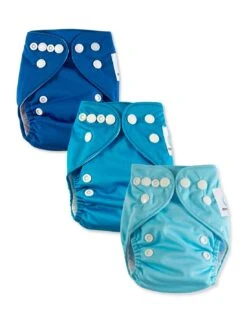 Newborn - Lot De 3 Couches Lavables Newborn Te1 - Blue Touch