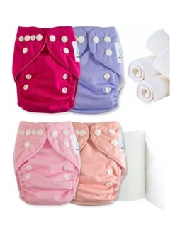 Newborn - Pack De Démarrage Couches Lavables Insert Et Voiles De Protection - Colorful