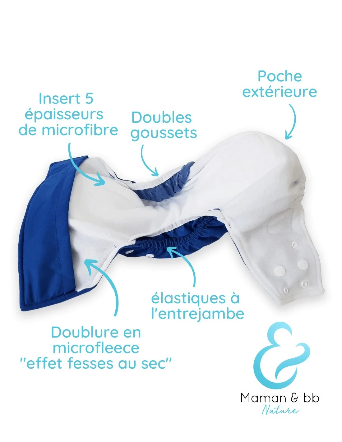 Newborn Sensitive - Couche Lavable Intégrale TE1 à Poche Et Double Goussets - Vieux Rose 2 Newborn Sensitive - Couche Lavable Intégrale TE1 à Poche Et Double Goussets - Vieux Rose – Image 2