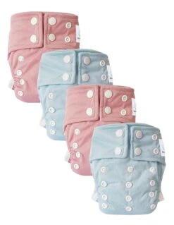 Newborn Sensitive - Lot De 4 Couches Lavables Intégrales TE1 à Poche Et Double Goussets - Bubble