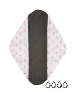 Nuit - Serviette Hygiénique Lavable En Bambou Charcoal - Paon