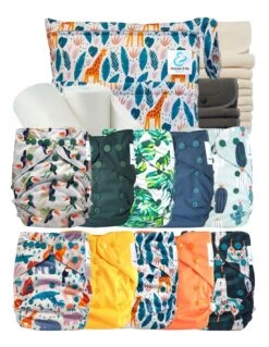 Pack Complet Bambou Couches Lavables TE2 - Jungle
